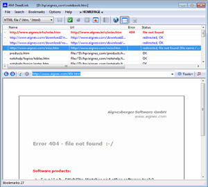 Capture d'ecran du logiciel AM-DeadLink 7.1 fr