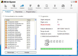 Capture d'ecran du logiciel AVG Anti-Spyware 7.5.1.43 fr