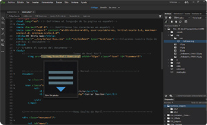 Capture d'ecran du logiciel Adobe Dreamweaver CC 21.7 fr