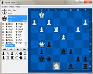 Capture d'ecran du logiciel AlphaChess 4.0.3