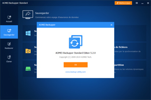 Capture d'ecran du logiciel AOMEI Backupper Standard 8.3.0 fr