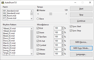 Capture d'ecran du logiciel AutoDrum 7.0