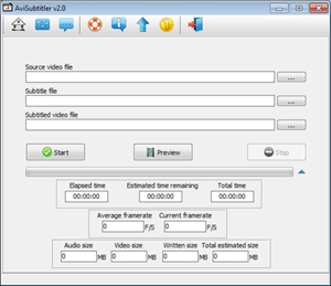 Capture d'ecran du logiciel AVI Subtitler 2.02