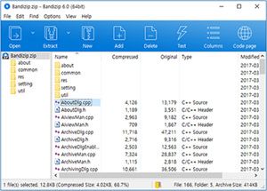 Capture d'ecran du logiciel Bandizip Standard Edition 7.42 fr