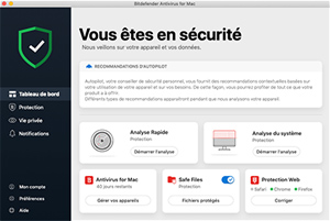 Capture d'ecran du logiciel Bitdefender 8.1.0.16 fr - Mac