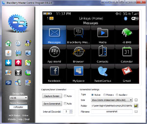 Capture d'ecran du logiciel BlackBerry Master Control Program Portable 1.0.0.0