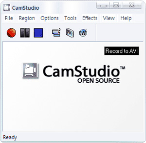 Capture d'ecran du logiciel CamStudio 2.7.4