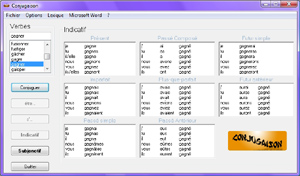 Capture d'ecran du logiciel Conjugaison 2.1.0 fr