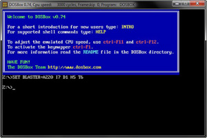 Capture d'ecran du logiciel DOSBox 0.74-3 fr