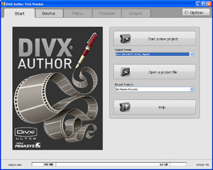 Capture d'ecran du logiciel DivX Author 1.5 fr