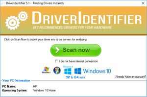 Capture d'ecran du logiciel DriverIdentifier 5.2 fr
