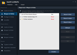 Capture d'ecran du logiciel EaseUS LockMyFile 1.2.4.0 fr