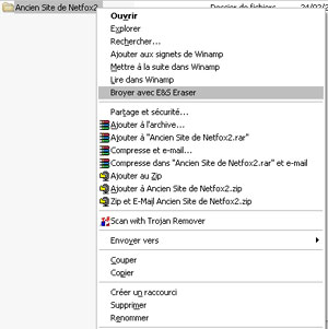 Capture d'ecran du logiciel Easy & Secure Eraser 1.2.1 fr