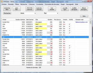 Capture d'écran du logiciel FMCbase 2.5.3.3 fr