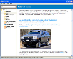 Capture d'ecran du logiciel FeedReader 3.14 fr