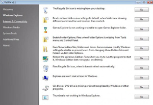 Capture d'ecran du logiciel FixWin 1.2 - Windows Vista / 7