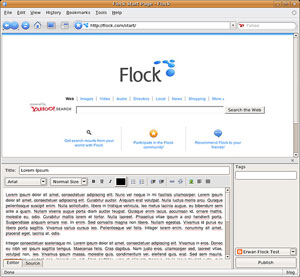 Capture d'ecran du logiciel Flock 2.6.1 - Linux