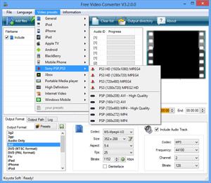 Capture d'ecran du logiciel Free Video Converter 3.2.0.0 fr