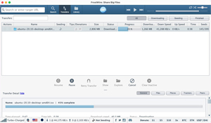 Capture d'ecran du logiciel FrostWire 7.0.4 build 331 - macOS