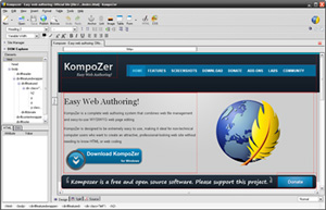 Capture d'ecran du logiciel KompoZer 0.8b3 fr