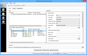 Capture d'ecran du logiciel MKVToolNix Portable 98.0.0