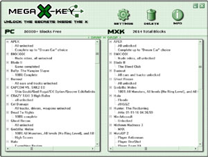 Capture d'ecran du logiciel Mega X-Key 2.3