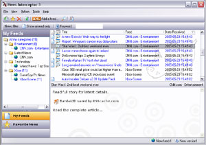 Capture d'ecran du logiciel News Interceptor 3.02 fr