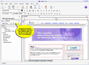 Capture d'ecran du logiciel Nvu 1.0 fr - Windows