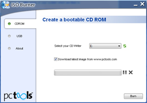 Capture d'ecran du logiciel PC Tools ISO Burner Tool 2012 1.0.0.6