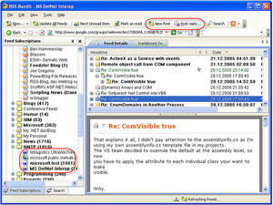 Capture d'ecran du logiciel RSS Bandit 1.9.0.1002