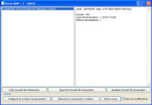 Capture d'ecran du logiciel RestorWIN 1.3d fr