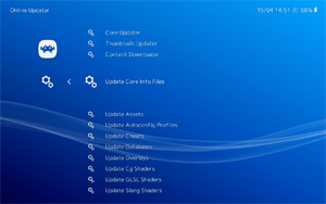 Capture d'ecran du logiciel RetroArch Portable 1.22.2 fr