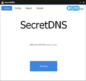 Capture d'ecran du logiciel SecretDNS 3.8.8.0