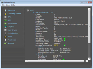 Capture d'ecran du logiciel Speccy Portable 1.33.075 Rev.3