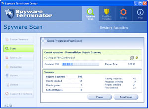 Capture d'écran du logiciel Spyware Terminator 3.0.1.112 fr