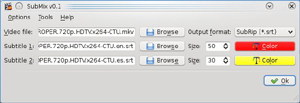 Capture d'ecran du logiciel SubMix 0.1b
