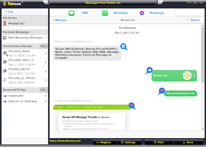 Capture d'ecran du logiciel Tansee iOS Message Transfer 10.1.2.0