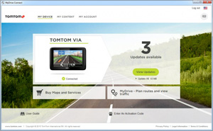 Capture d'ecran du logiciel TomTom MyDrive Connect 5.3.5.5140