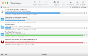 Capture d'ecran du logiciel Transmission 4.1.2 fr - macOS