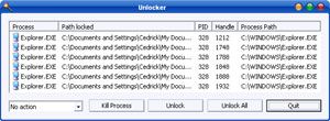 Capture d'ecran du logiciel Unlocker 1.9.0 Portable