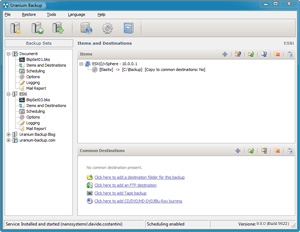 Capture d'ecran du logiciel Uranium Backup Free 9.9.1 Build 7483
