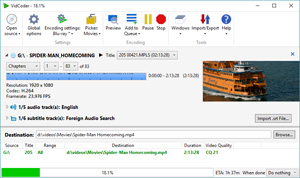 Capture d'ecran du logiciel Vidcoder Portable 12.19 fr