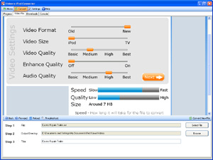 Capture d'ecran du logiciel Videora iPhone Converter 6.00