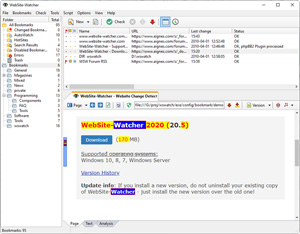 Capture d'écran du logiciel WebSite-Watcher Free 2026 (26.1)