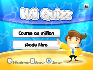 Capture d'écran du logiciel Wii Quizz 2.1.5 fr