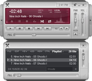 Capture d'ecran du logiciel Xion Audio Player 1.5.160