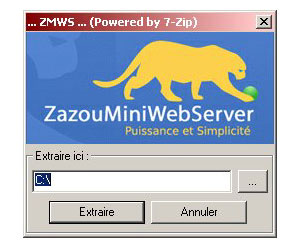Capture d'ecran du logiciel ZazouMiniWebServer 1.4.5 fr