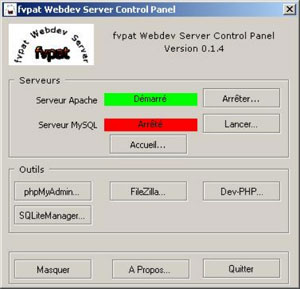 Capture d'ecran du logiciel fvpat Webdev Server 0.1.7 fr